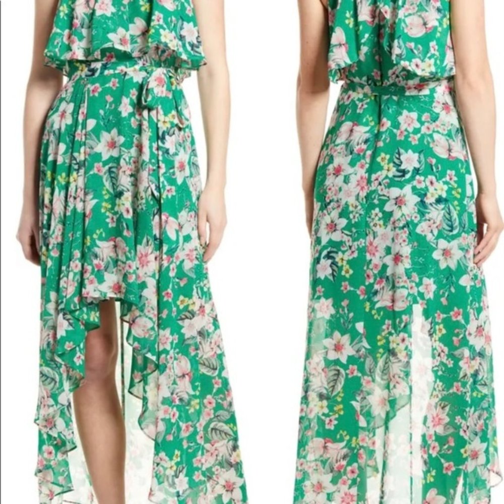 Eliza J Halter Neck Popover Chiffon Dress